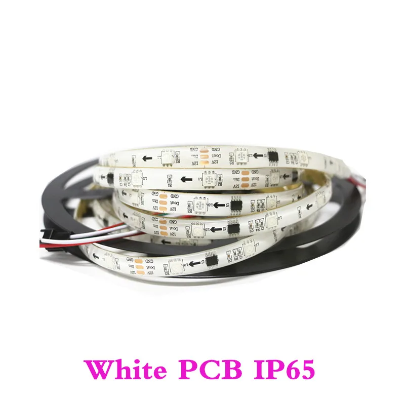DC12V WS2811 полоса Адресуемая 5050 SMD RGB 30/60 светодиодов/м Led Смарт пикселей 2811 внешний IC 1