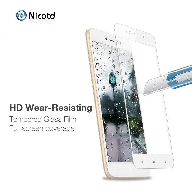 Закаленное стекло Nicotd 2.5D с полным покрытием для Xiaomi Redmi Note 5A Prime Противоударная