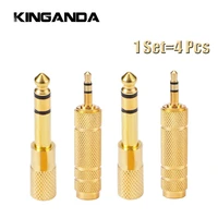 4pcsset 3 5mm to 6 5mm 6 35mm male to feamle audio cable adapter 6 5 6 35 plug 3 5 jack stereo aux converter amplifier free