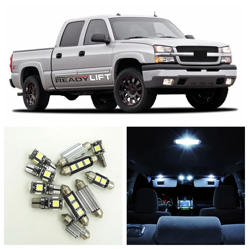 15 шт. белые светодиодный лампы посылка салона автомобиля Chevrolet Silverado 1999 2006|interior led
