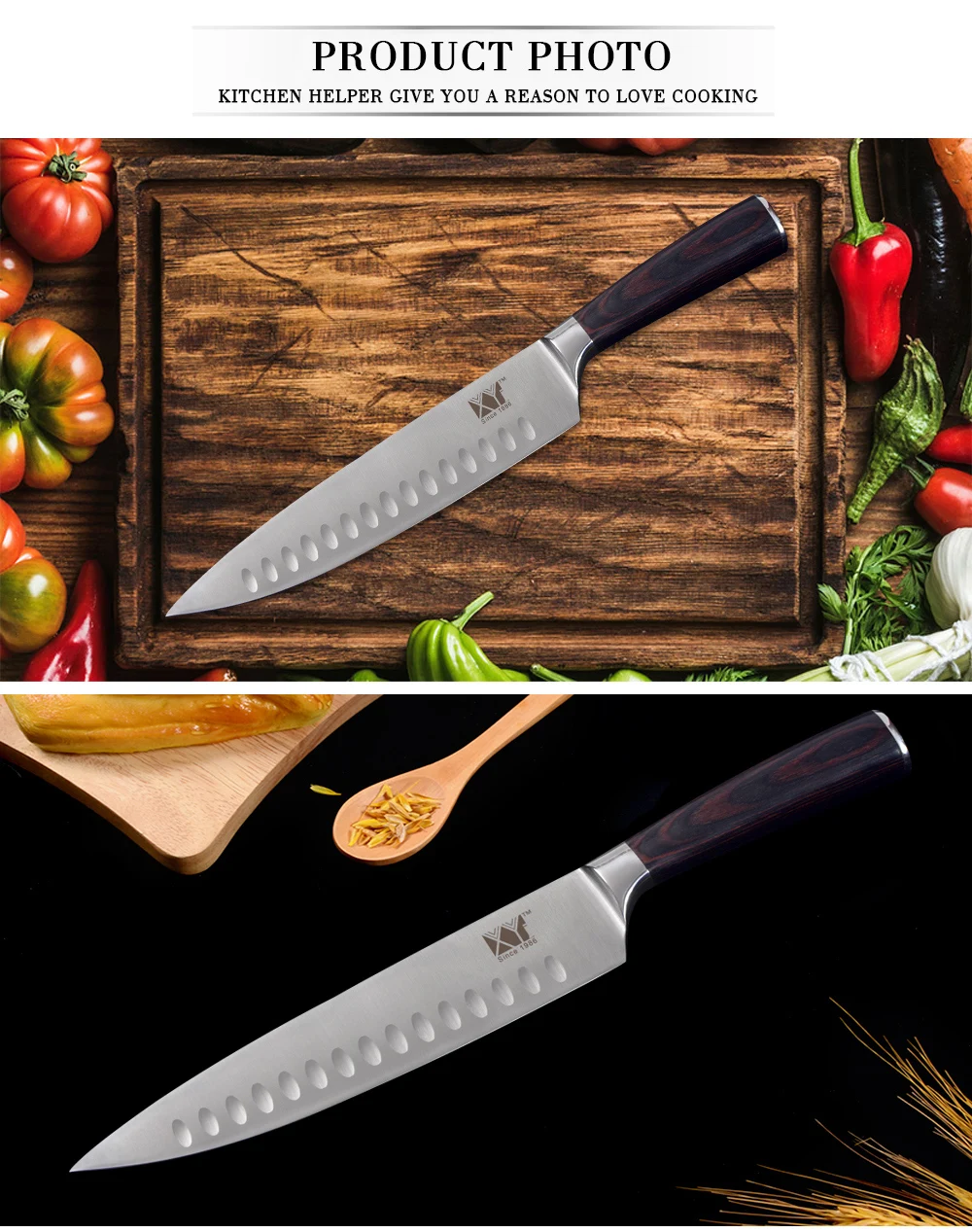 XYj кухонный мясницкий нож 8 дюймов 7Cr17 ножи шеф-повара из нержавеющей стали японский кухонный нож s нож для овощерезки кухонные инструменты