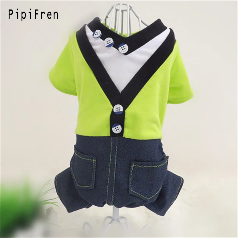 Pipifren на весну осень маленьких собак комбинезон джинсовый одежда для домашних