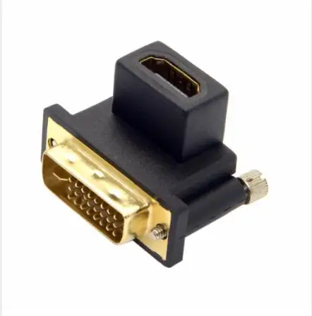 90 градусный вверх угловой адаптер DVI папа HDMI мама для компьютера HDTV и