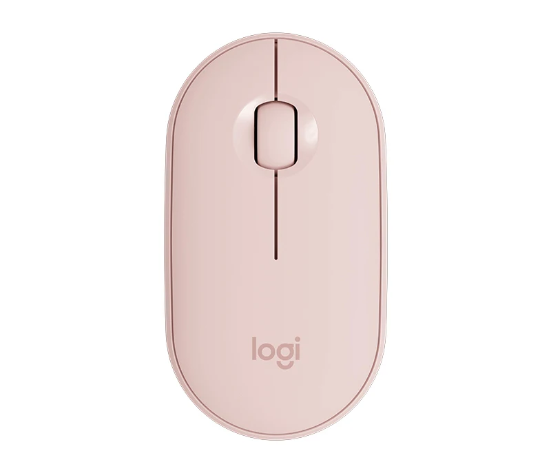 Беспроводная Бесшумная мышь logitech PEBBLE с Bluetooth, тонкая и портативный светильник, Современная мышь с 1000 dpi 100g, Высокоточная оптическая мышь - Цвет: Pink