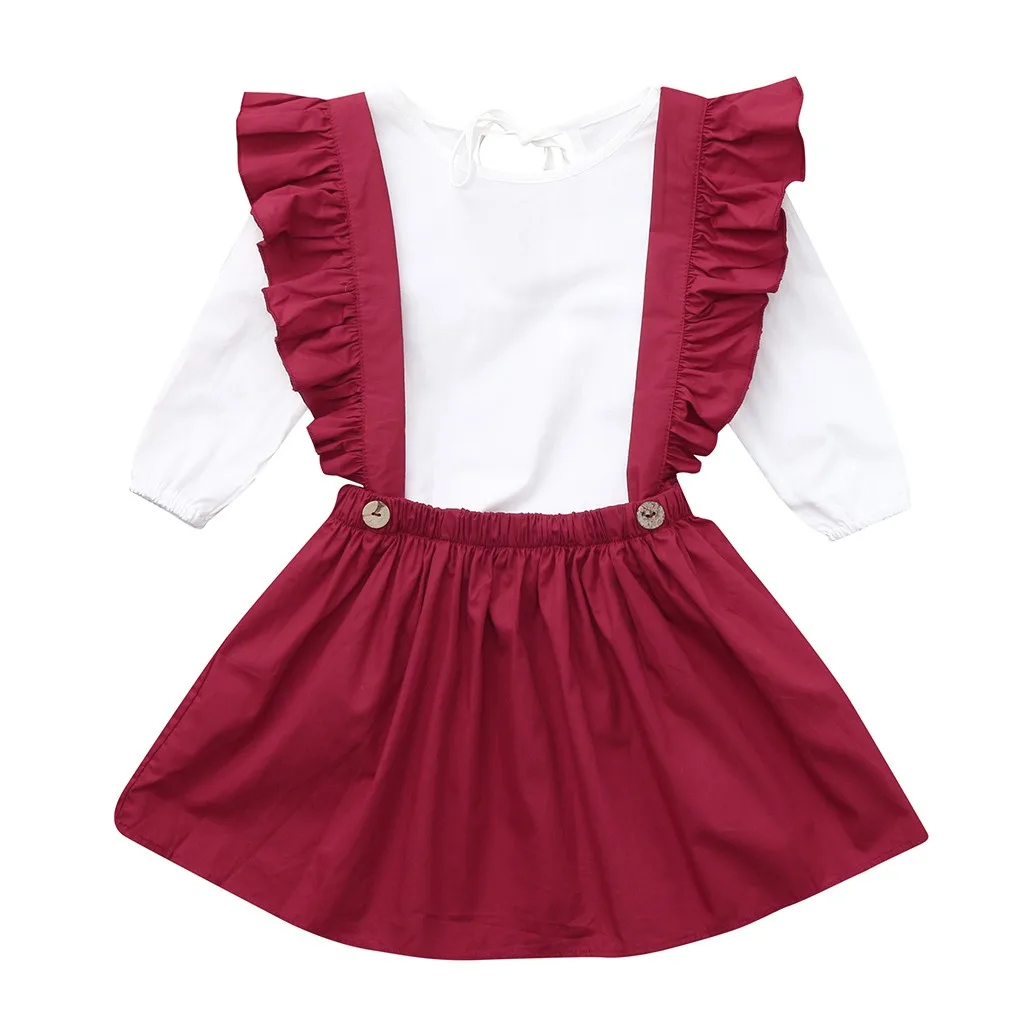 SAGACE/комплекты принцессы для маленьких девочек Блузка с длинными рукавами Топы +