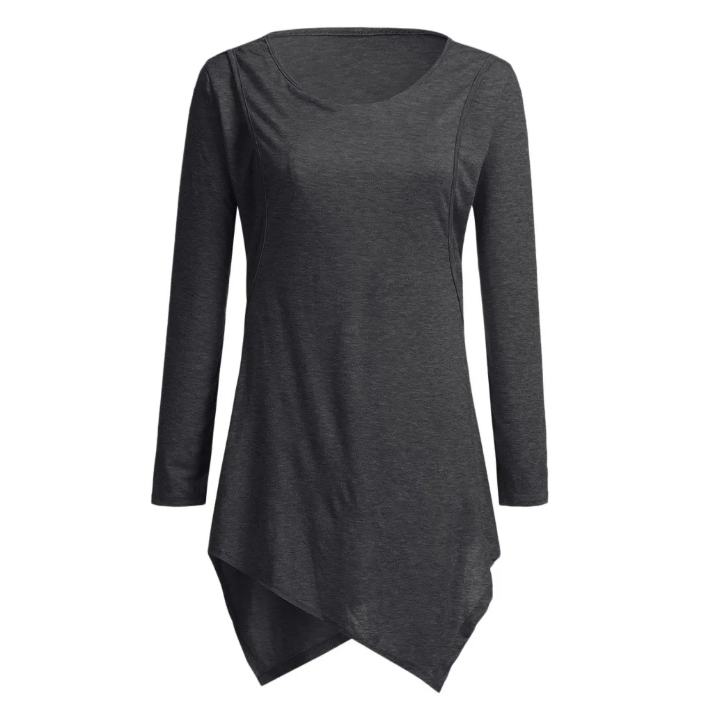 Nursing Top Women Long Sleeve breastfeeding T shirt Winter Button Tunic Elegant Pregnant Maternity Clothes embarazada Tee