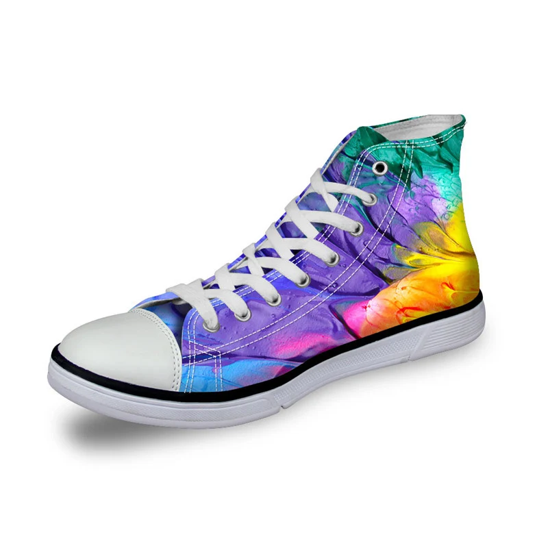 WHEREISART/Модная парусиновая обувь с граффити женская повседневная высоким берцем и