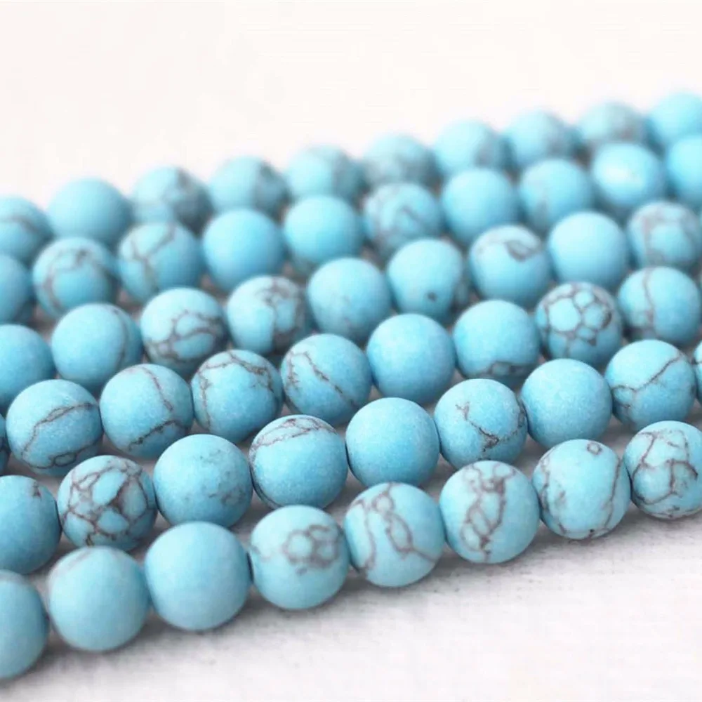 Круглые матовые шарики Howlite 4 мм 6 8 10 12 14 Матовые для изготовления ювелирных