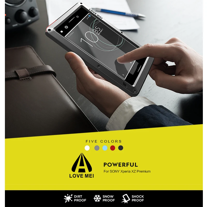 Xperia Z5 3Proof Case LOVEMEI Powerful Metal for SONY XZ Primium Luxury Aluminum Dirt Waterproof Shockproof Cover | Мобильные