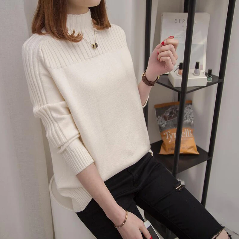 blusas de inverno feminina Sweater Women Autumn Winter High Neck Pullovers Fashion New Warm Thicken sueter mujer | Женская одежда