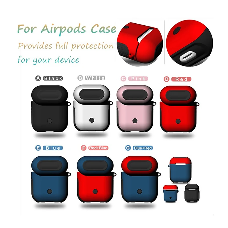 Чехол для Airpods из мягкого ТПУ+ поликарбоната защитный чехол s противоударный силиконовый чехол для Apple Airpods защита сумок