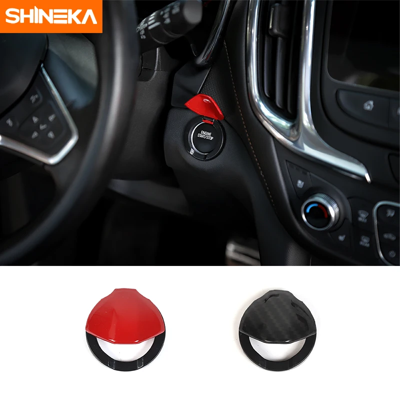 

SHINEKA Car Styling Auto Engine Start Stop Button Switch Cover Cap Sticker Fit for Chevrolet Equinox 2017 Car Accessories