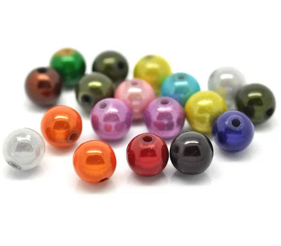 Doreen Box hot 100 Смешанные чудесные акриловые Круглые бусины 10 мм (B15696)|beads 10mm|spacer beadsacrylic