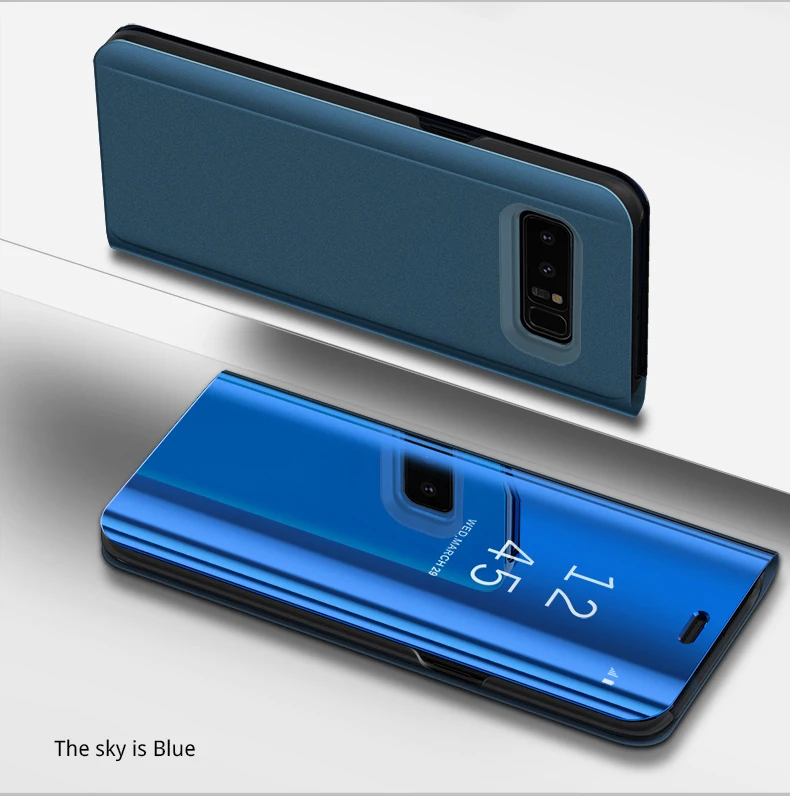 Умный кожаный чехол с экраном просмотра для samsung Galaxy S9 плюс S8 S7 край S6 Note 8 5 зеркальный флип-чехол-подставка для samsung J3 J5 J7 A3 A5 A7