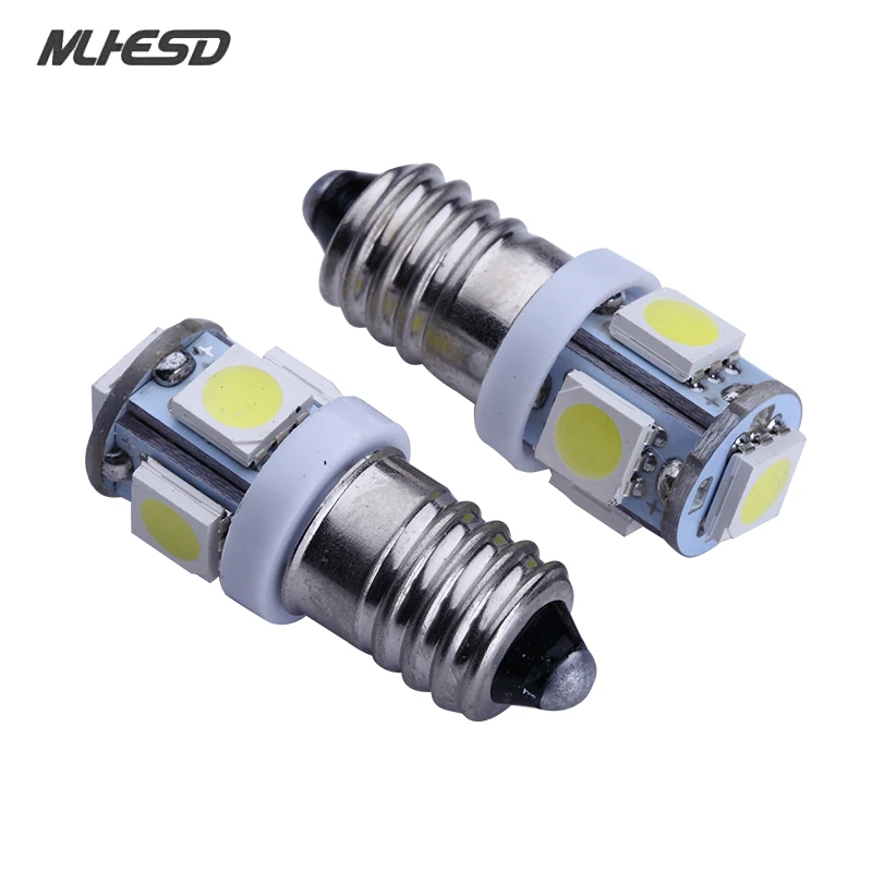 (100 шт./лот) E10 EY10 5 SMD 5050 LED Chaud/Blanc Lumieres миниатюрный Vis Ampoule pour le BRICOLAGE LIONEL DC 24 V теплый