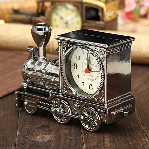 Ретро поезд креативный будильник Винтаж имитация паровой кварцевый Настольный
