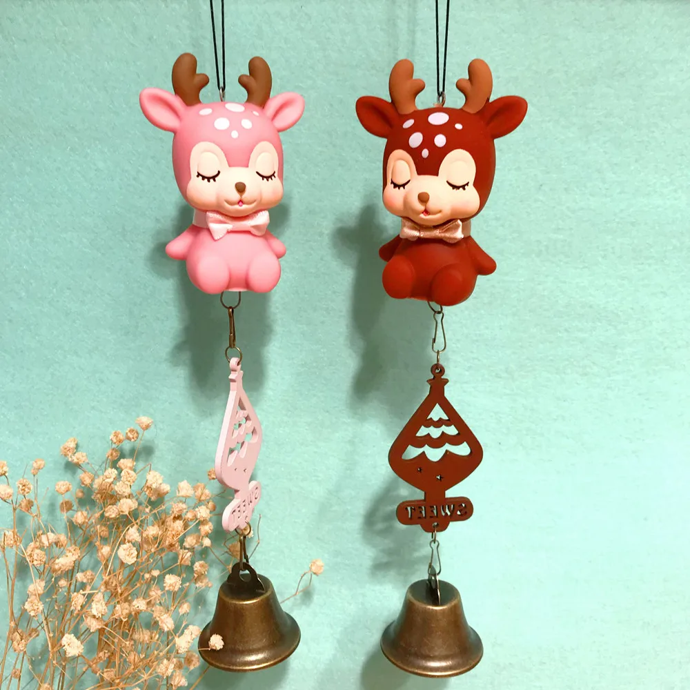 Creative lovable deer lovers pendant balcony decoration wind bell car children girls birthday gift | Автомобили и мотоциклы