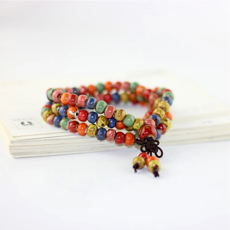 Богемные Винтажные Ювелирные изделия браслеты из камней и ниток красочные