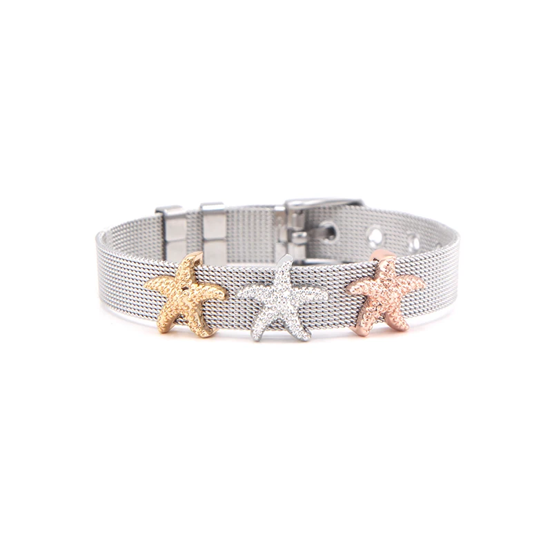 Somsoar Jewelry Lovely Animail Slide Charm Bracelet Stainless Steel Mesh Bangle with silvering/gold/rose gold charm diy | Украшения и