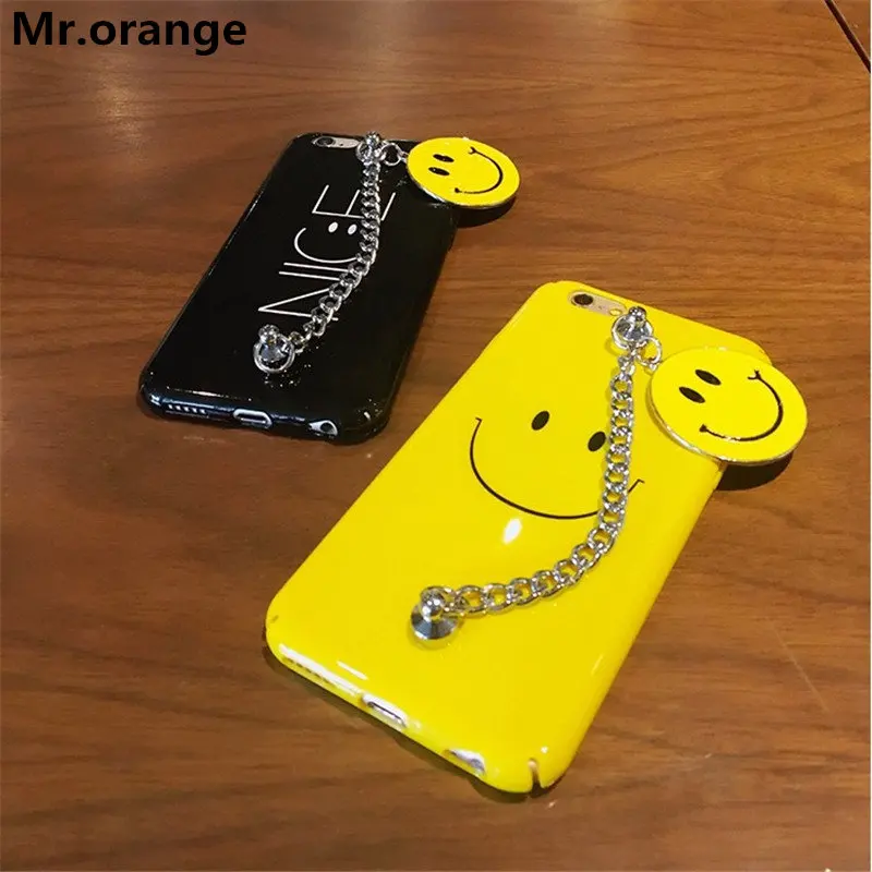 Мода Мультфильм металлической цепью приятно Письмо чехол для iPhone 6 S 7 Plus