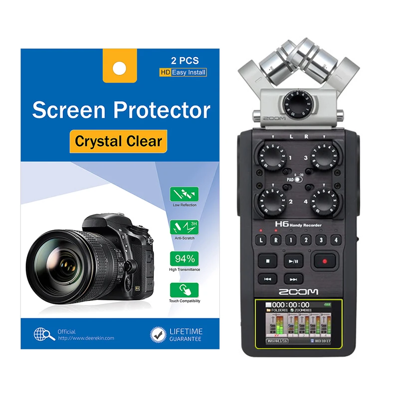 2x Deerekin Flexible LCD Screen Protector Protective Film for Zoom H6 H4N Pro Handy Recorder