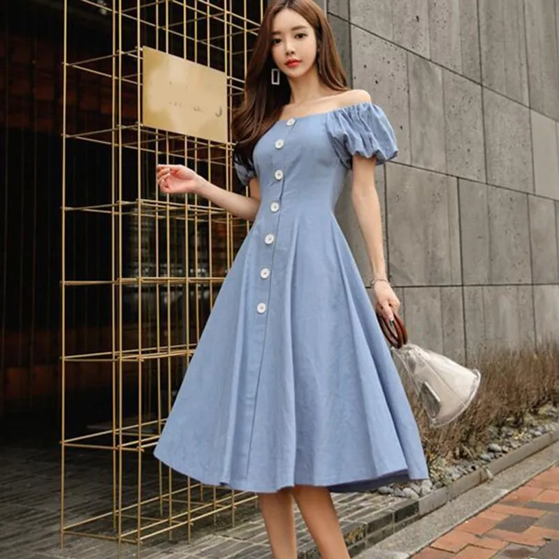 Женское вечернее платье с открытыми плечами однобортное трапециевидной формы