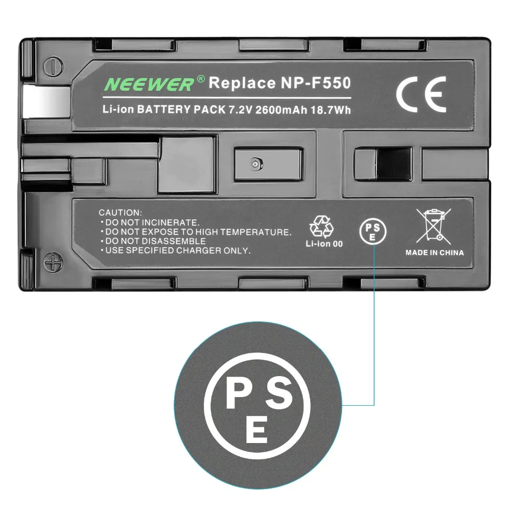 Neewer 7 4 V 2600mAh литий ионная аккумуляторная батарея Замена для Sony NP F550/570/530 совместим