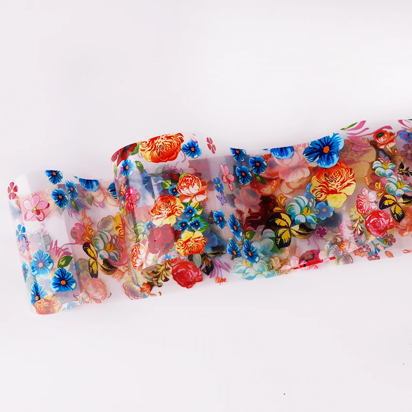 1 рулон Пион цветок звездное небо ногтей Фольга Наклейка Красочные Цветочные