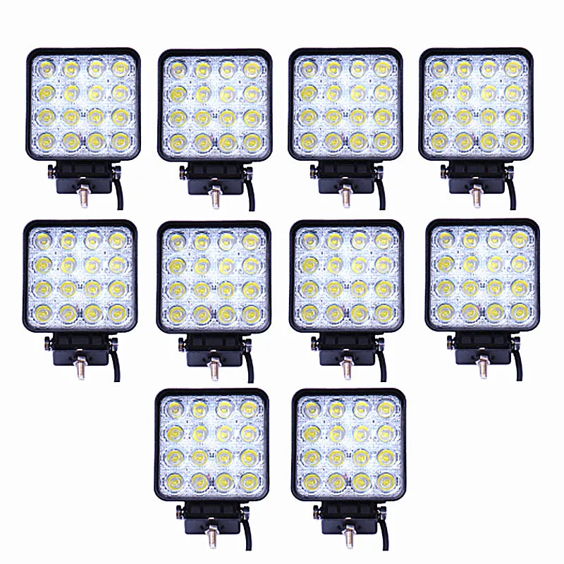 

10PCS/Lot 48W/27W Car Spot Worklight Head Lamp Truck Motorcycle Off Road Fog Lamp Tractor LED Headlight Work Lights Square/Round