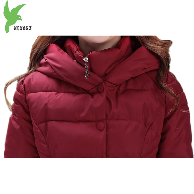 Зимние женские хлопковые куртки новые модные теплые пальто с капюшоном
