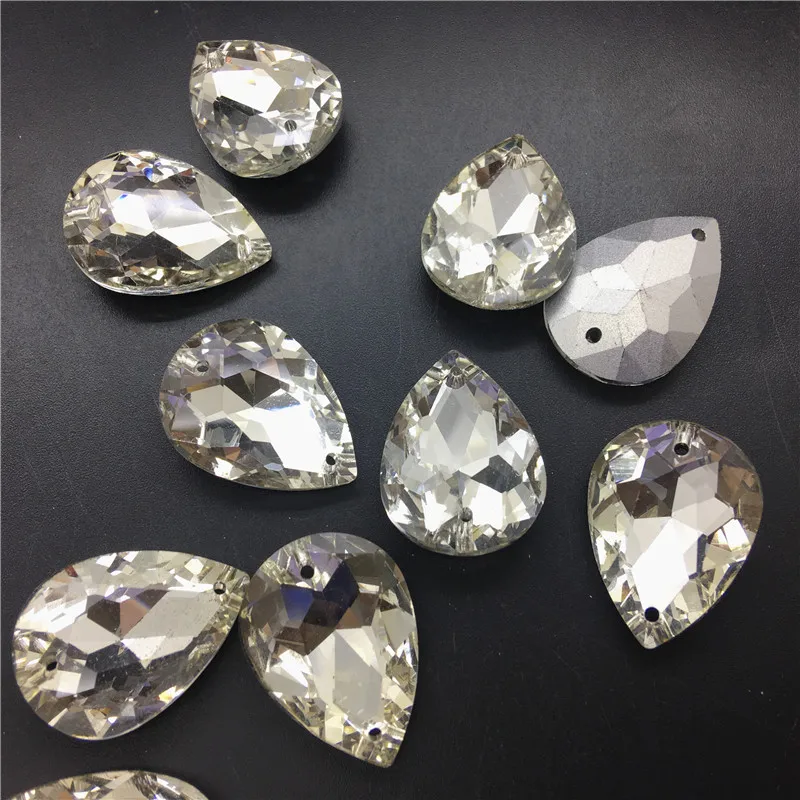 TopStone Pointback Teardrop пришить Камень Стекло кристалл 7x10 13x18 10 18x14x25 20x30mm Crystal Clear 2