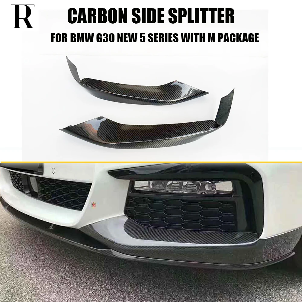G30 G31 углеродное волокно переднего бампера сбоку Splitter фартук для BMW 520 530 540 550 с