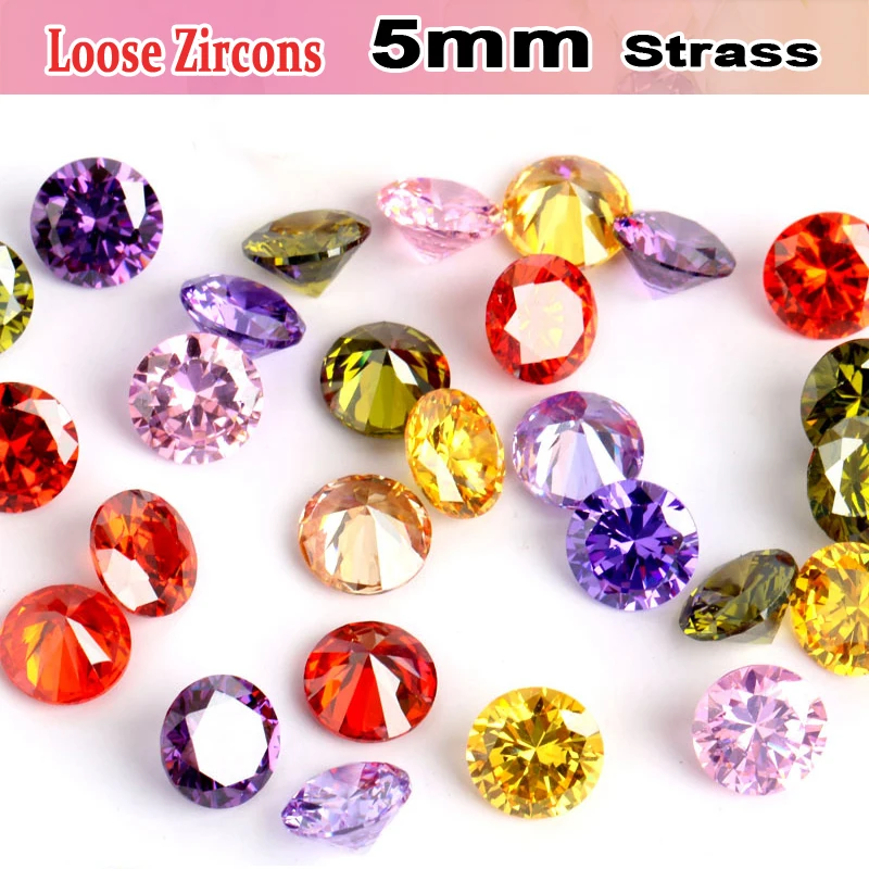 5 мм AAA прозрачные кристаллы кубический цирконий камень цветной прозрачный цвет