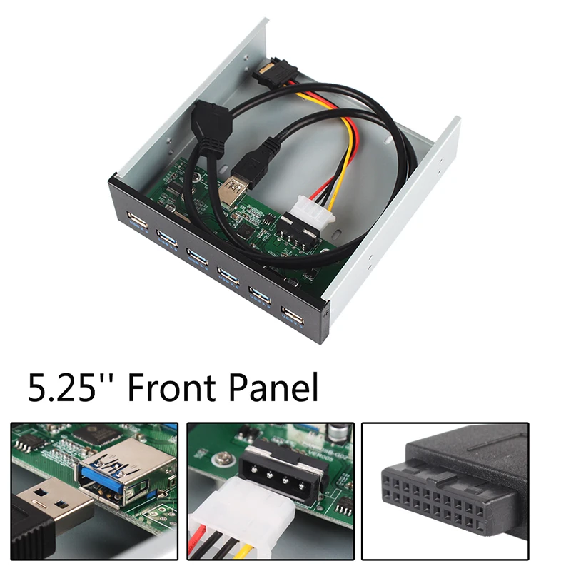 4 порта USB 3 0 + 2 концентратор расширения 5 25 ''флоппи-Бей передняя панель #233505 |