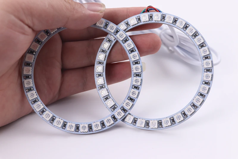 Многоцветный RGB светодиодный ангельские глазки Halo Ring Eye RF пульт дистанционного управления для Volkswagen VW Passat B6 Magotan галогеновая фара 2006-10 аксессуары