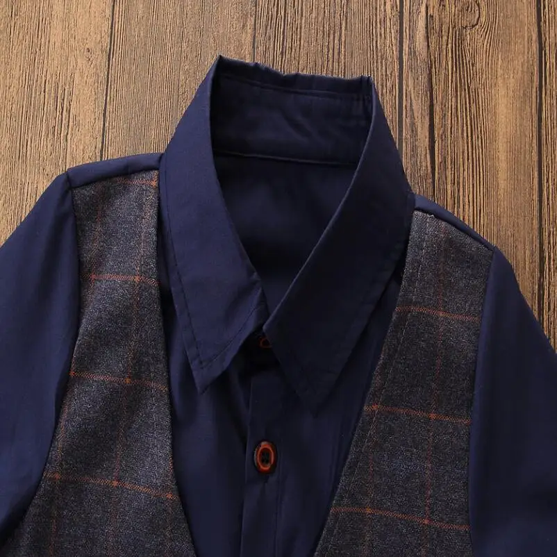 Костюм Джентльмена для маленьких мальчиков на весну блузка с длинными рукавами