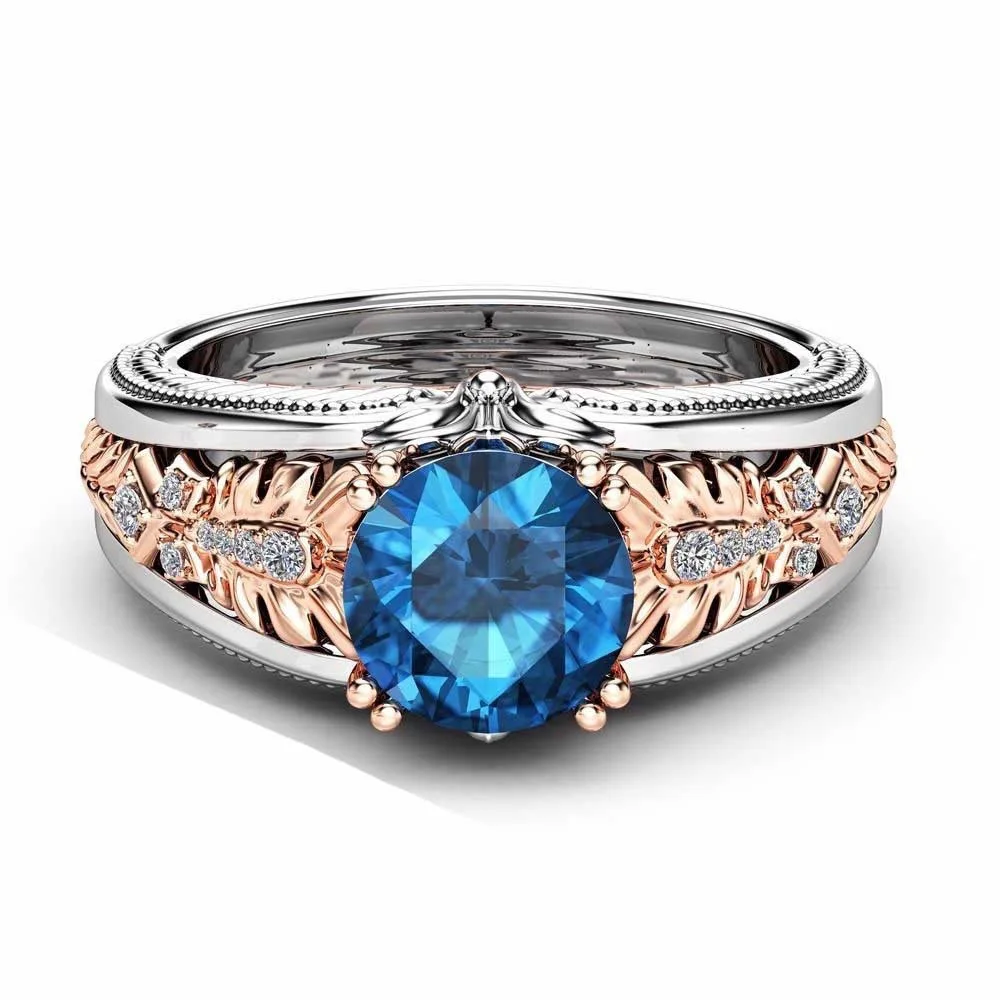 14k розовое золото 1 карат бриллиантовое кольцо для женщин Bizuteria Bague Etoile сапфир Gemstone14k золото и бриллиант обручальное кольцо с топазом