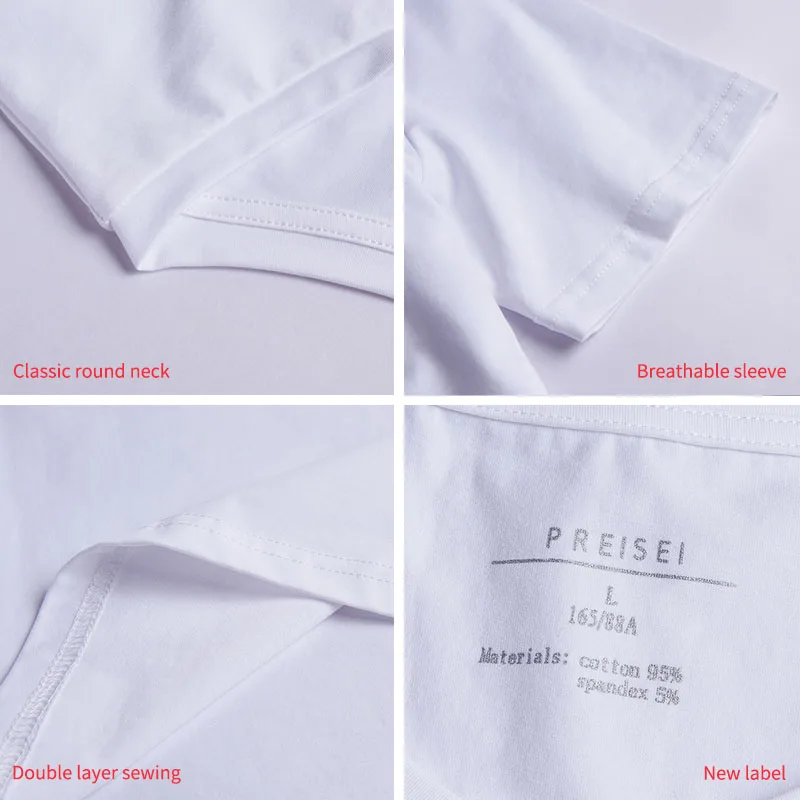

PREISEI Casual T Shirt Cotton Solid T-shirt Short Sleeve O-Neck Tshirt camiseta mujer SR19031