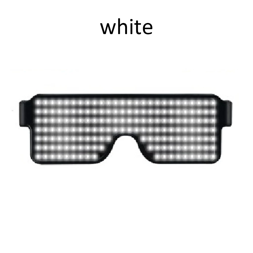 white Новинка, 11 режимов, быстрая вспышка, Led неоновые вечерние очки, USB зарядка, светящиеся очки, рождественское освещение концертов, игрушки, rave Cotillon, армейская бомба - Цвет: white
