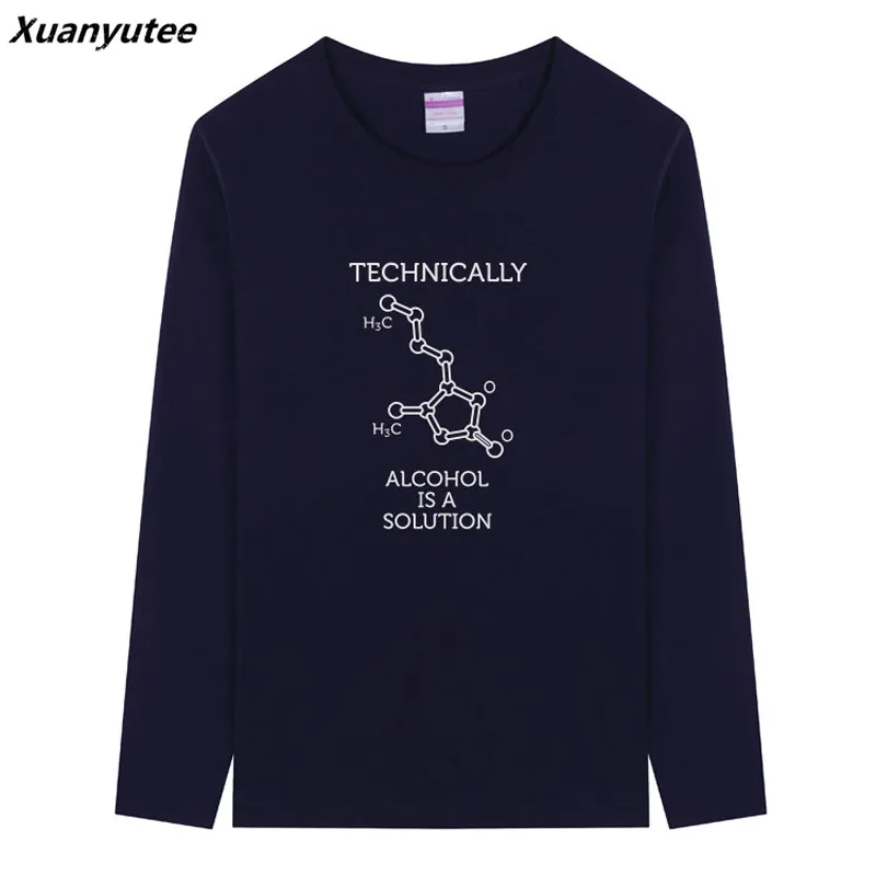 Футболка с длинным рукавом для мужчин Xuanyutee Science Preppy Style футболка принтом