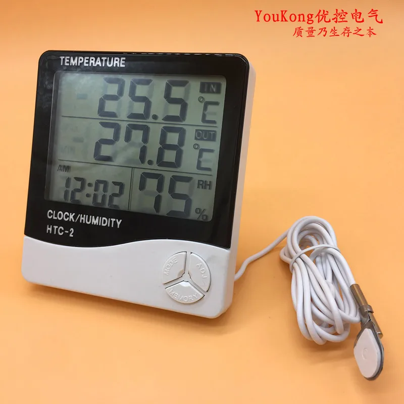 HTC-2 ЖК-дисплей Метеостанция цифровой Крытый Открытый термометр гигрометр