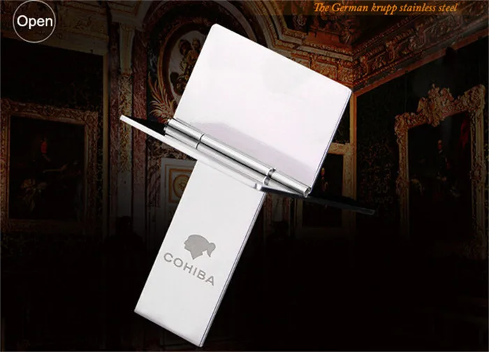 COHIBA Серебро высокого качества из нержавеющей стали складной демонстрационный стеллаж портативная пепельница для сигар держатель