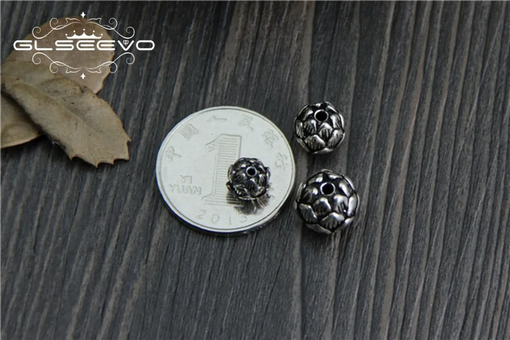 5pcs Vintage 925 Sterling Silver Beads Engrave Lotus Flower DIY Bracelet Necklace Bangle Spacer XA0552 | Украшения и аксессуары
