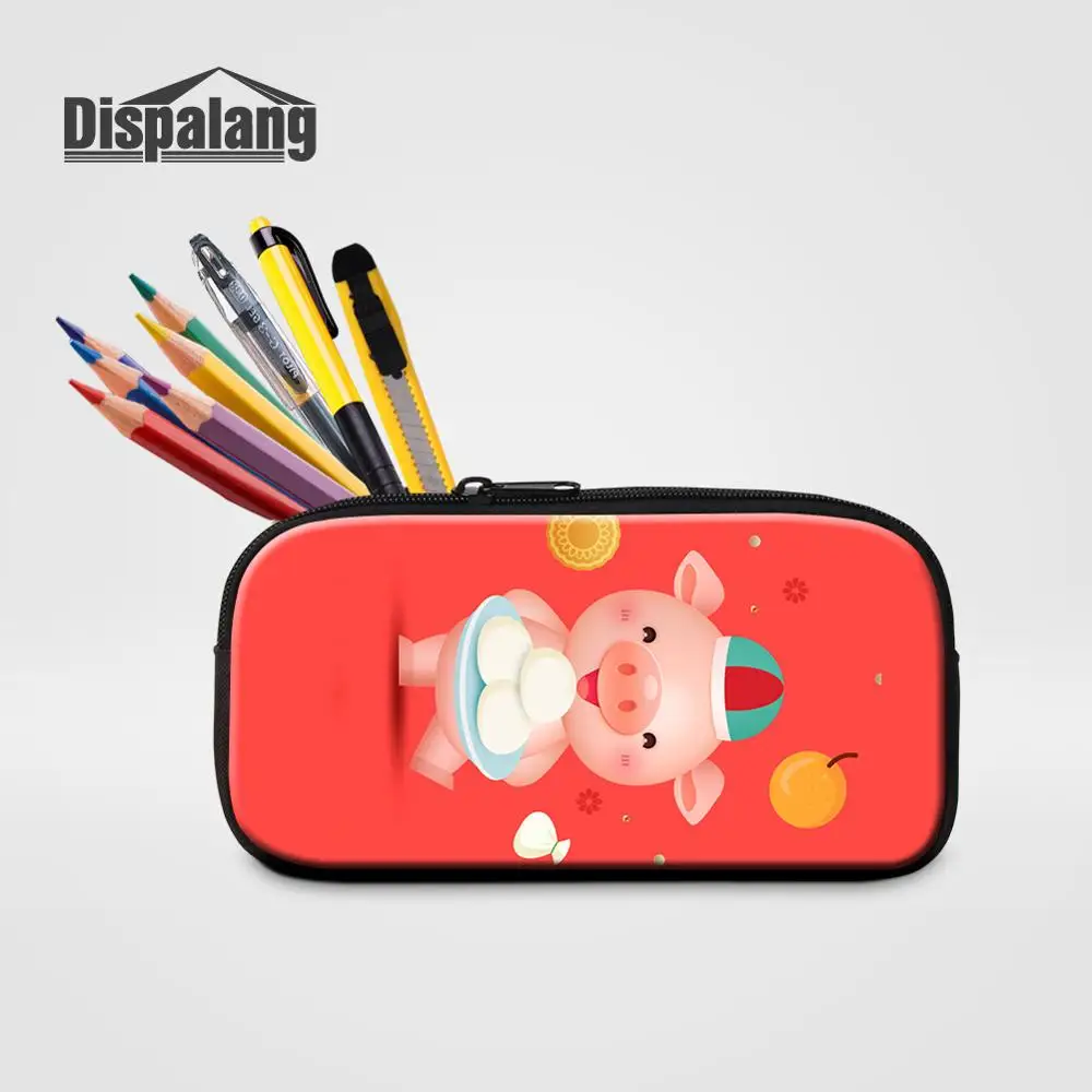 

Cute Piggy Print Women Small Zipper Cosmetic Cases Children Lovely Pig Cartoon Pencil Bags For School Student Pen Box Stationery