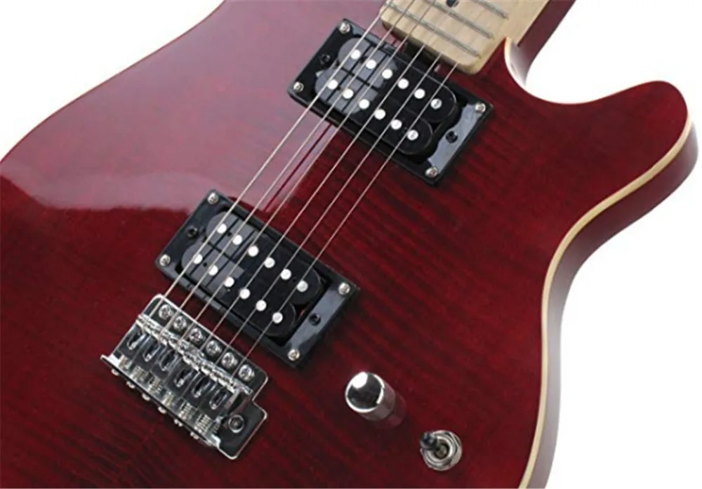 Free shipping Burgundy electric guitar tiger body 6 string guitar. | Спорт и развлечения