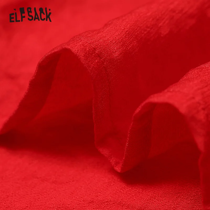 &quotЖенская блузка с коротким рукавом ELF SACK белая красная однотонная шифоновая