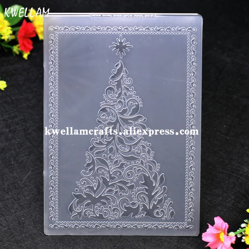 Рождественская елка со звездами пластиковая папка для тиснения скрапбукинга