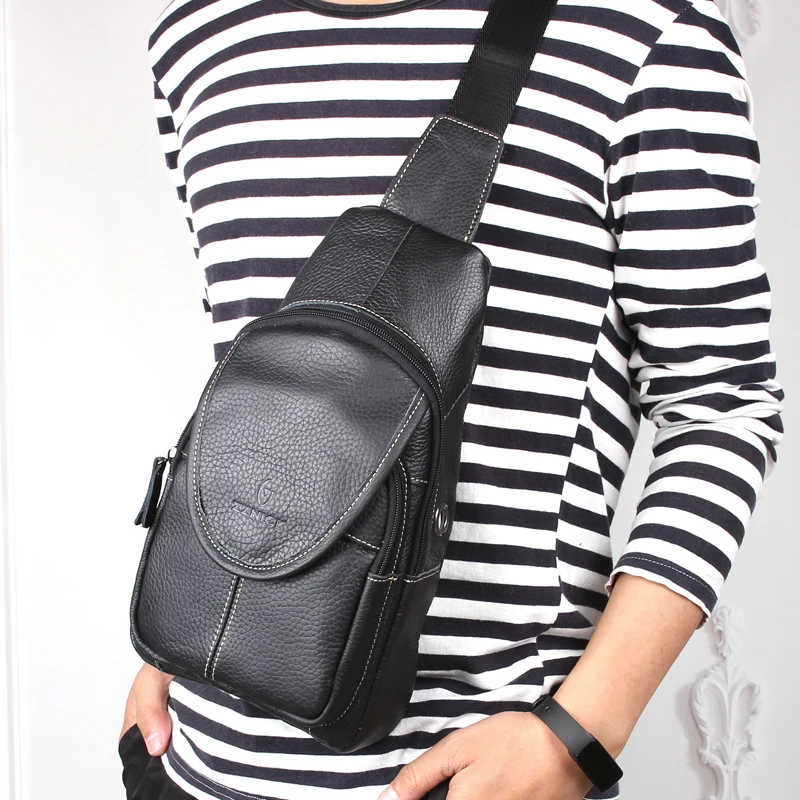 Franya Brand Bag Men Chest Pack Single Shoulder Strap Back Leather Travel Crossbody Bags Vintage | Багаж и сумки