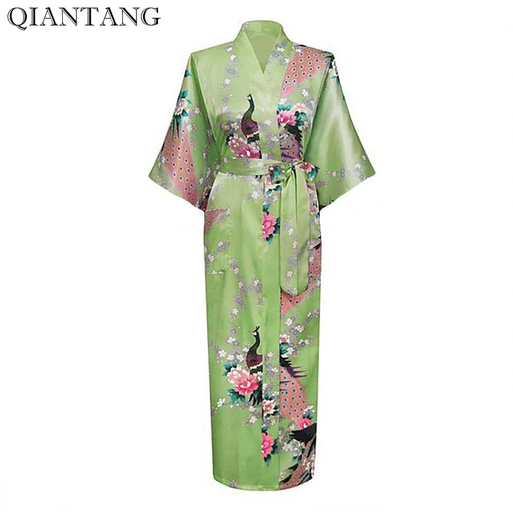 

Wedding Bride Bridesmaid Long Night Robe Womens Dressing Kimono Bath Gown Bathrobe Sleepwear Female Loose Nightgown S-XXXL
