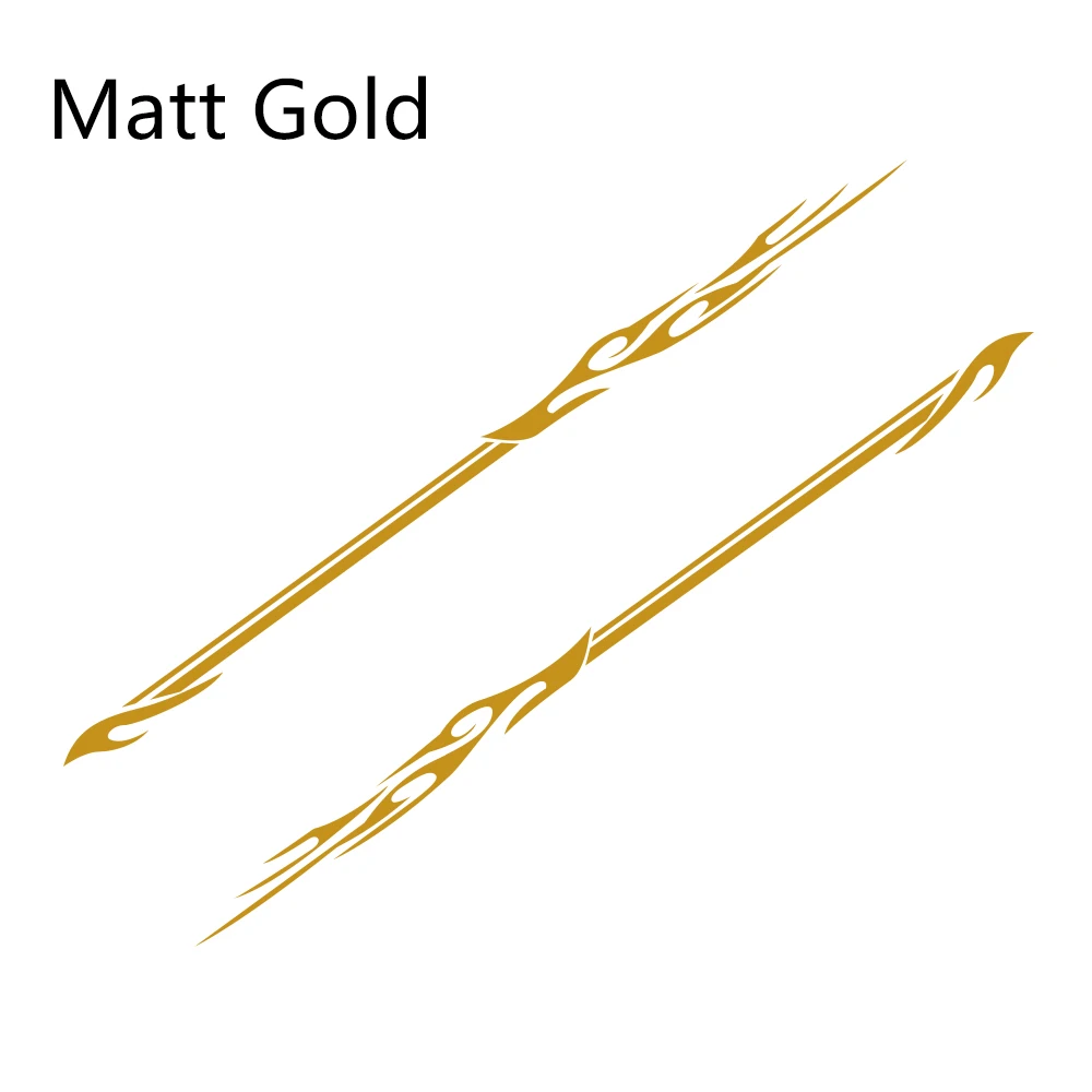 Matt Gold 2 шт 240 см х 12 см стильные длинные полосатые автомобильные наклейки авто виниловые боковые наклейки для кузова автомобильные гоночные спортивные наклейки аксессуары для тюнинга автомобиля - Название цвета: Matt Gold